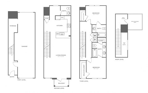 three floor plans of a house with different views of the floor plan of the house